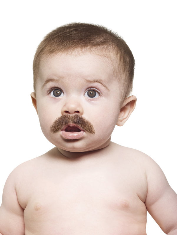 bébés avec barbe, bébés avec moustache Portrait of Expressive baby