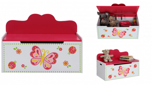 Coffre à jouets pour enfant fleuri Coffre à jouets pour enfant fleuri
