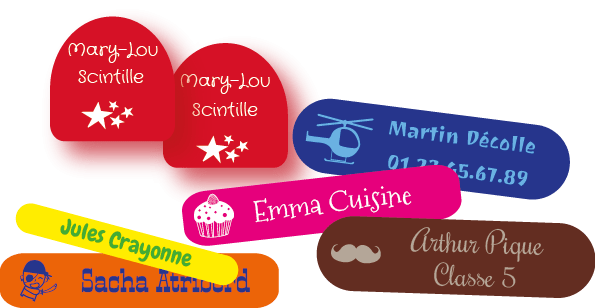 Etiquettes personnalisables C MonEtiquette - étiquettes pour vêtements des enfants Etiquettes personnalisables C MonEtiquette