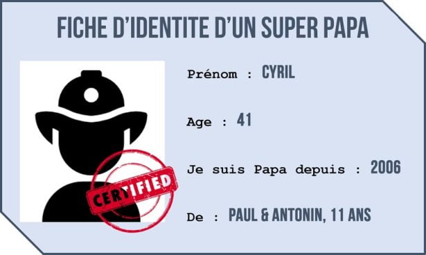 Fiche d'identité d'un Papa-Pompier, Cyril Fiche d'identité d'un Papa-Pompier, Cyril