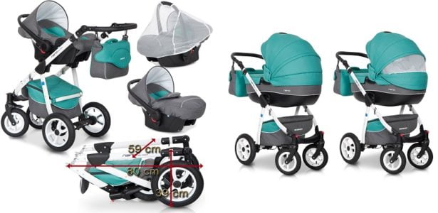 Poussette combinée 3 en 1 de haute qualité et toutes protections Poussette combinée 3 en 1 de haute qualité et toutes protections